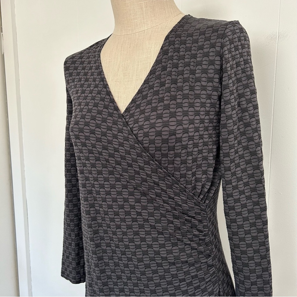 Lisa Bayne Women’s 3D Knit Art to Wear Asymmetrical Faux Wrap Dress XS - Picture 5 of 7